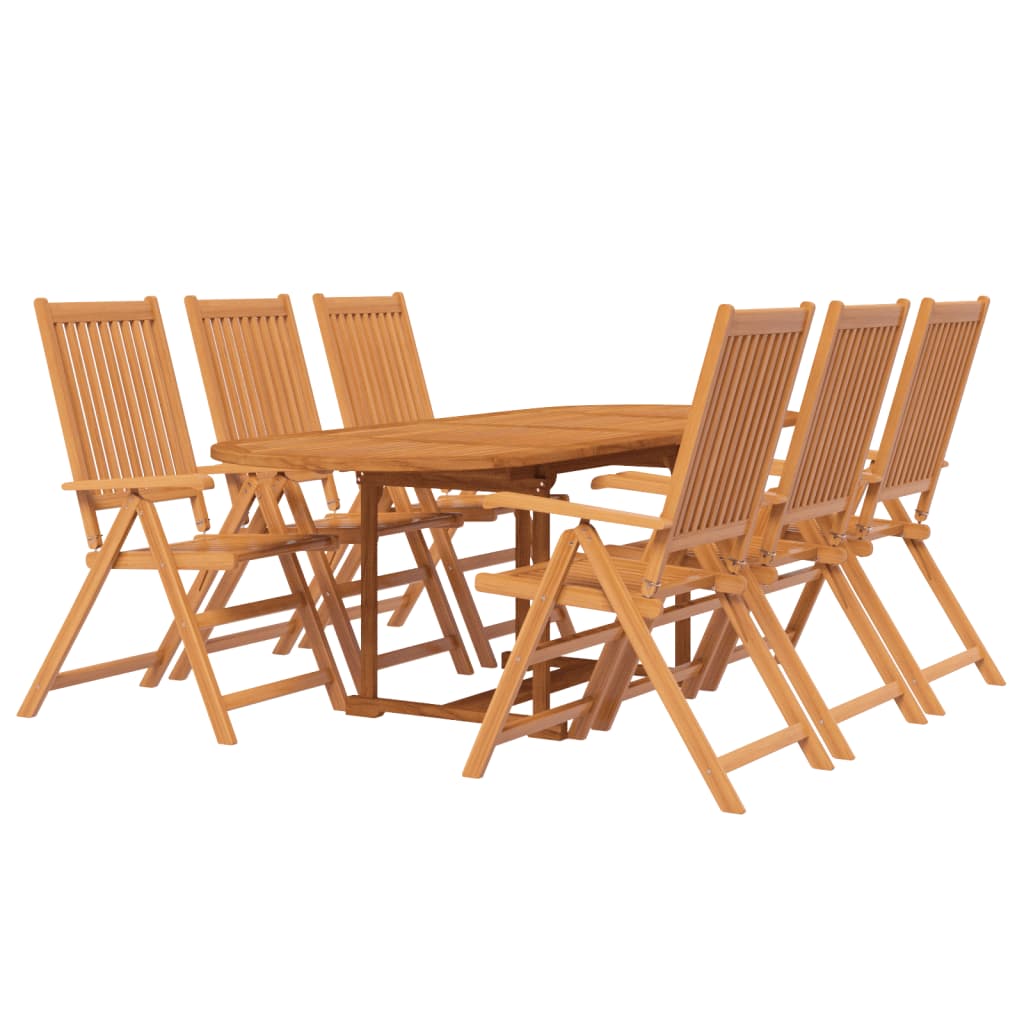 Set Mobili da Pranzo per Giardino 7 pz Legno Massello di Acacia