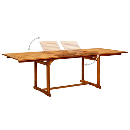 Set Mobili da Pranzo per Giardino 7 pz Legno Massello di Acacia 160-240 cm