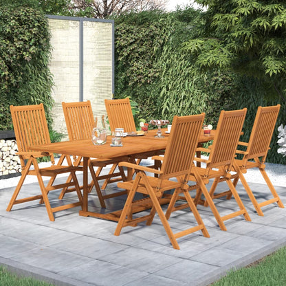 Set Mobili da Pranzo per Giardino 7 pz Legno Massello di Acacia 160-240 cm