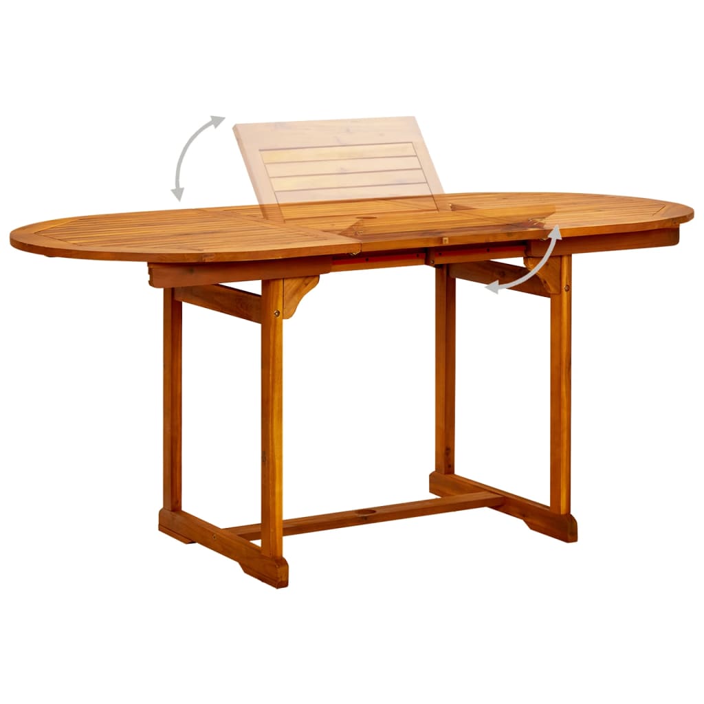 Set Mobili da Pranzo per Giardino 5 pz Legno Massello di Acacia 120-170 cm