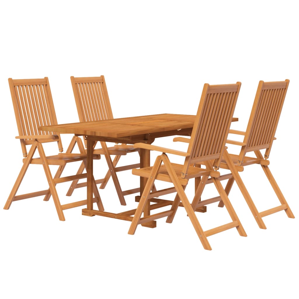 Set Mobili da Pranzo per Giardino 5 pz Legno Massello di Acacia 120-170 cm