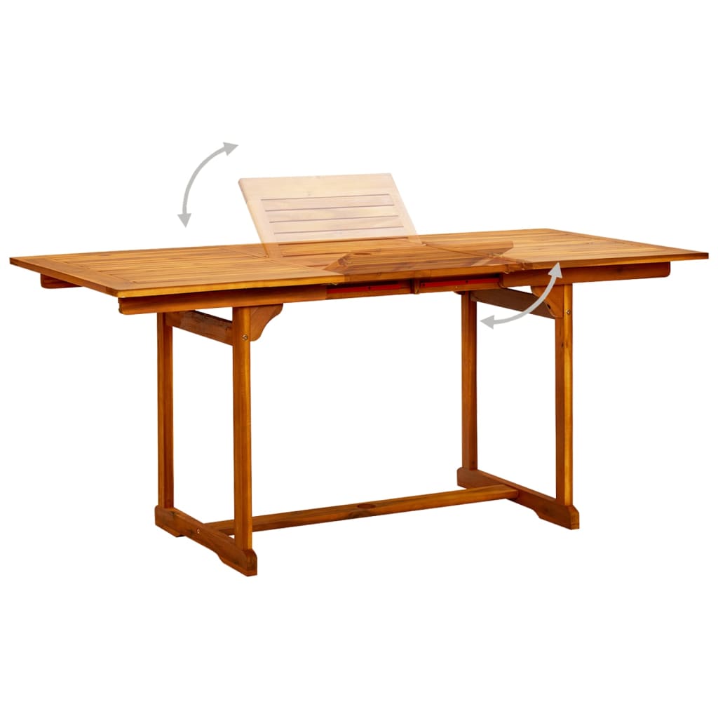 Set Mobili da Pranzo per Giardino 5 pz Legno Massello di Acacia 120-170 cm