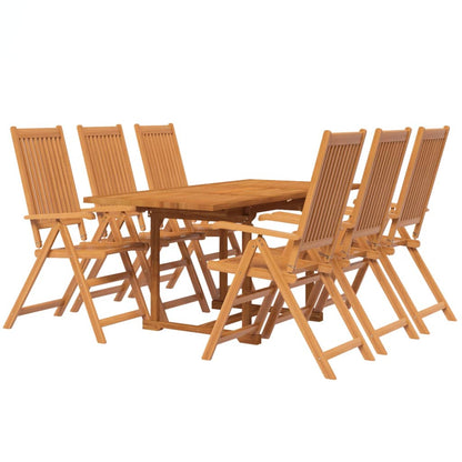Set Mobili da Pranzo per Giardino 7 pz Legno Massello di Acacia 120-170 cm