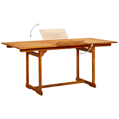 Set Mobili da Pranzo per Giardino 7 pz Legno Massello di Acacia 120-170 cm
