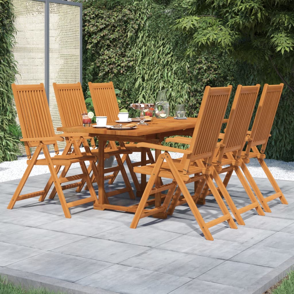 Set Mobili da Pranzo per Giardino 7 pz Legno Massello di Acacia 120-170 cm