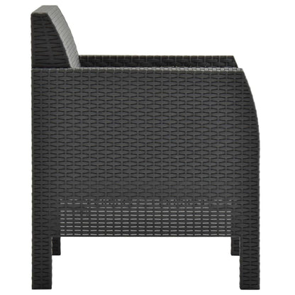 Sedie da Giardino con Cuscini 2 pz in Rattan PP Antracite