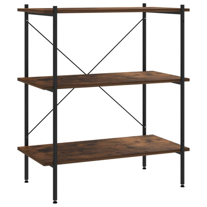 Scaffale con 3 Mensole Nero e Naturale 80x40x92 cm