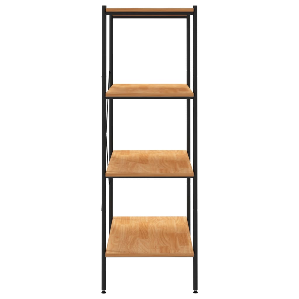 Scaffale con 4 Mensole Nero e Rovere 80x40x130 cm