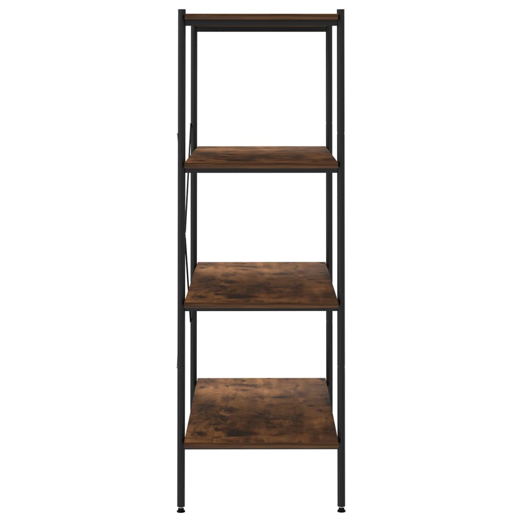 Scaffale con 4 Mensole Nero e Naturale 80x40x130 cm