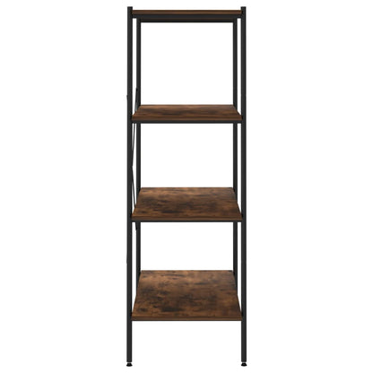 Scaffale con 4 Mensole Nero e Naturale 80x40x130 cm