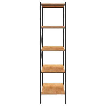 Scaffale con 5 Mensole Nero e Rovere 80x40x163 cm