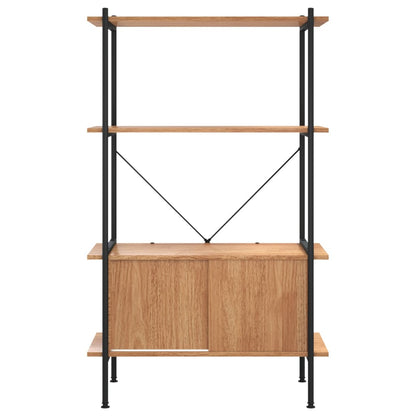 Scaffalatura 4 Livelli con Mobile 80x40x130 cm Acciaio e Legno