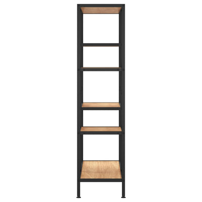 Scaffale per Libri 80x30x120 cm Acciaio e Legno Multistrato