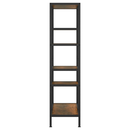 Scaffale per Libri 80x30x120 cm Acciaio e Legno Multistrato