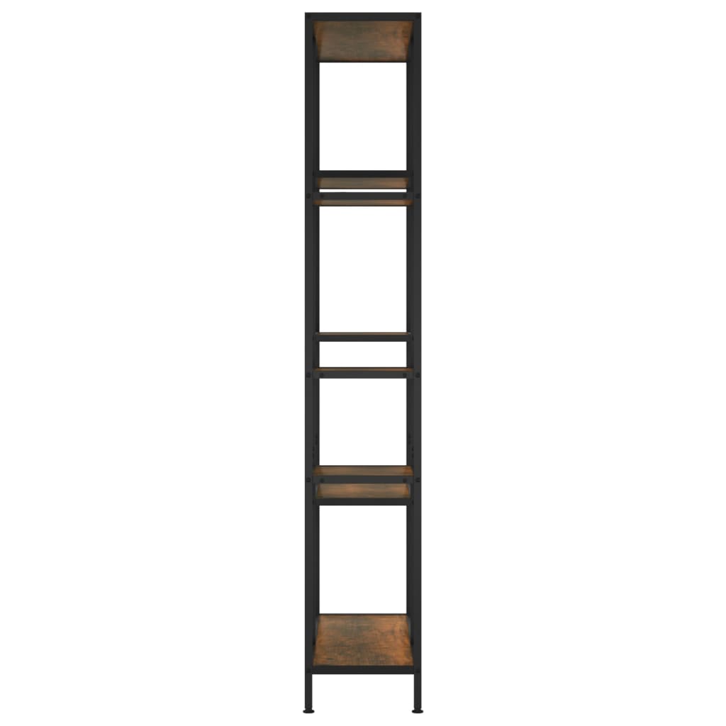 Scaffale per Libri 80x30x180 cm Acciaio e Legno Multistrato