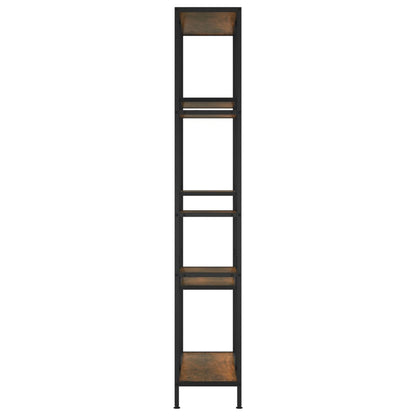 Scaffale per Libri 80x30x180 cm Acciaio e Legno Multistrato