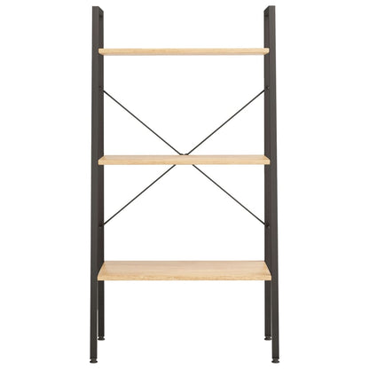 Scaffale Autoportante 3 Ripiani Marrone Chiaro Nero 56x35x108cm
