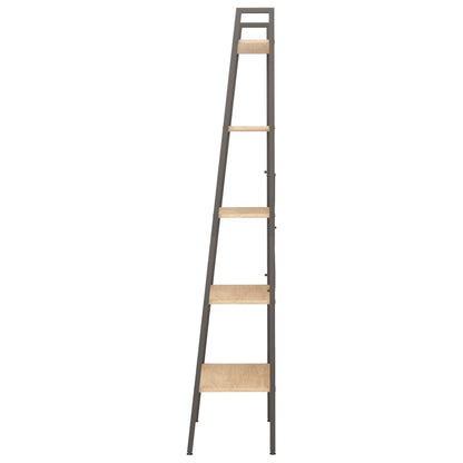 Scaffale Autoportante 5 Ripiani Marrone Chiaro Nero 56x35x174cm