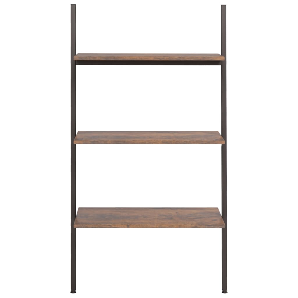Scaffale Pendente a 3 Livelli Marrone Scuro e Nero 64x34x116cm