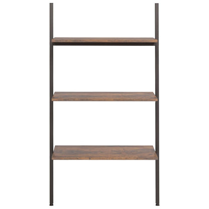 Scaffale Pendente a 3 Livelli Marrone Scuro e Nero 64x34x116cm