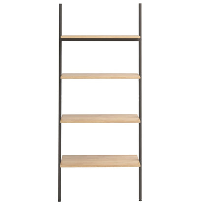 Scaffale Pendente 4 Livelli Marrone Chiaro e Nero 64x34x150,5cm