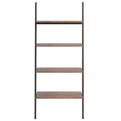 Scaffale Pendente 4 Livelli Marrone Scuro e Nero 64x34x150,5cm
