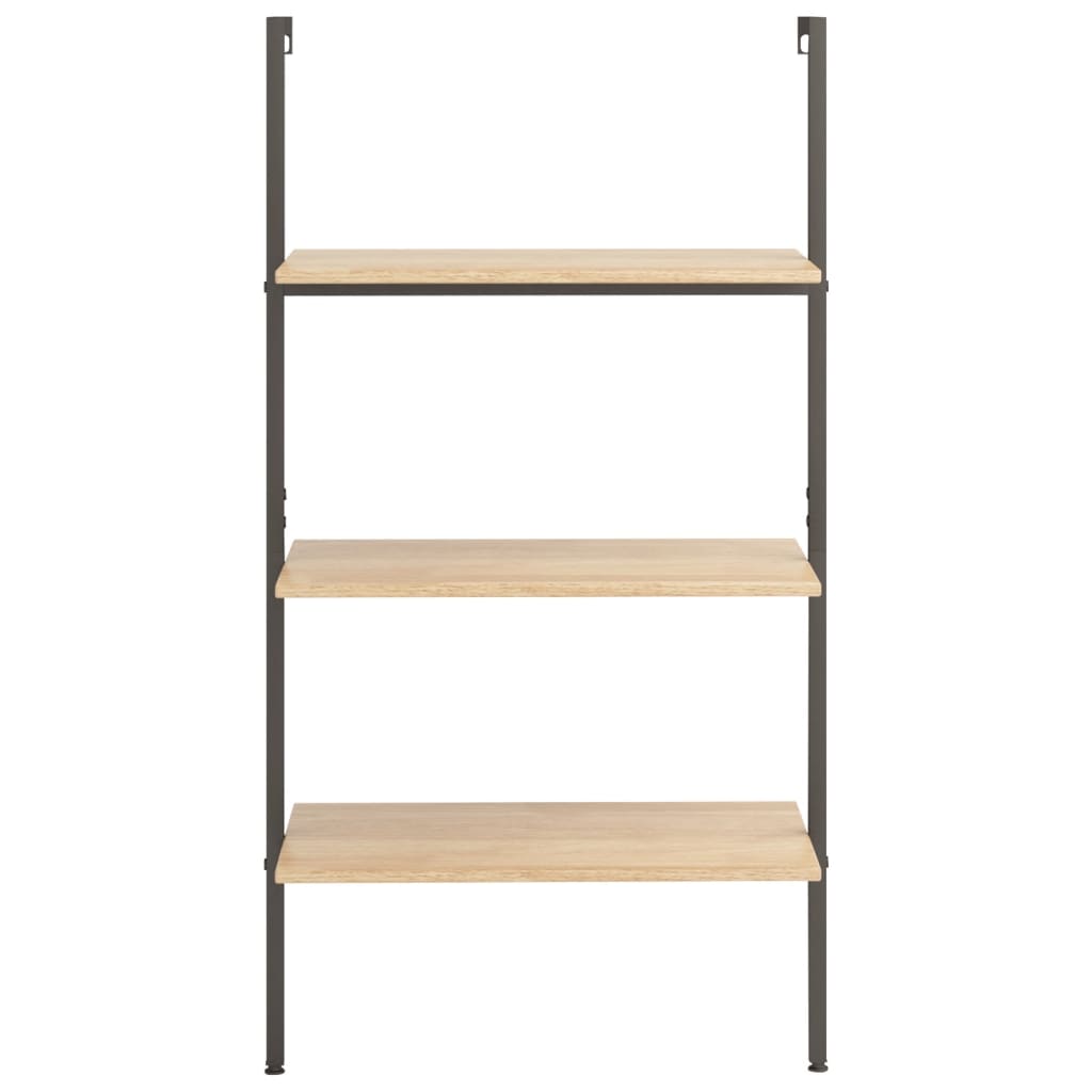 Scaffale Pendente 3 Livelli Marrone Chiaro e Nero 64x35x120,5cm