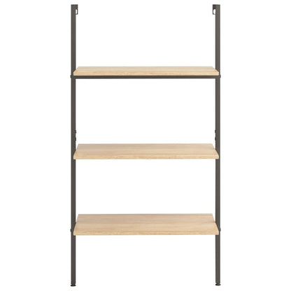 Scaffale Pendente 3 Livelli Marrone Chiaro e Nero 64x35x120,5cm