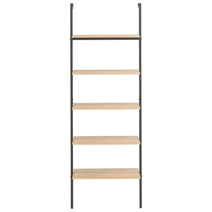 Scaffale Pendente 5 Ripiani Marrone Chiaro e Nero 64x35x185 cm