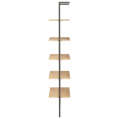 Scaffale Pendente 5 Ripiani Marrone Chiaro e Nero 64x35x185 cm