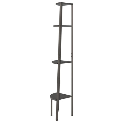 Scaffale Angolare a 4 Livelli Nero 45,5x31,5x150 cm