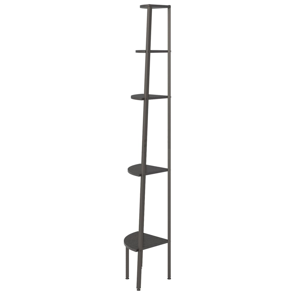 Scaffale Angolare a 5 Livelli Nero 45,5x31,5x180 cm