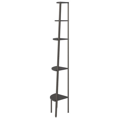 Scaffale Angolare a 5 Livelli Nero 45,5x31,5x180 cm