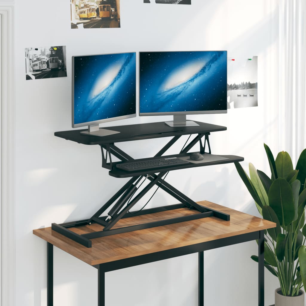 Banco da Lavoro Regolabile 90x40x(13-50) cm in Acciaio e Legno