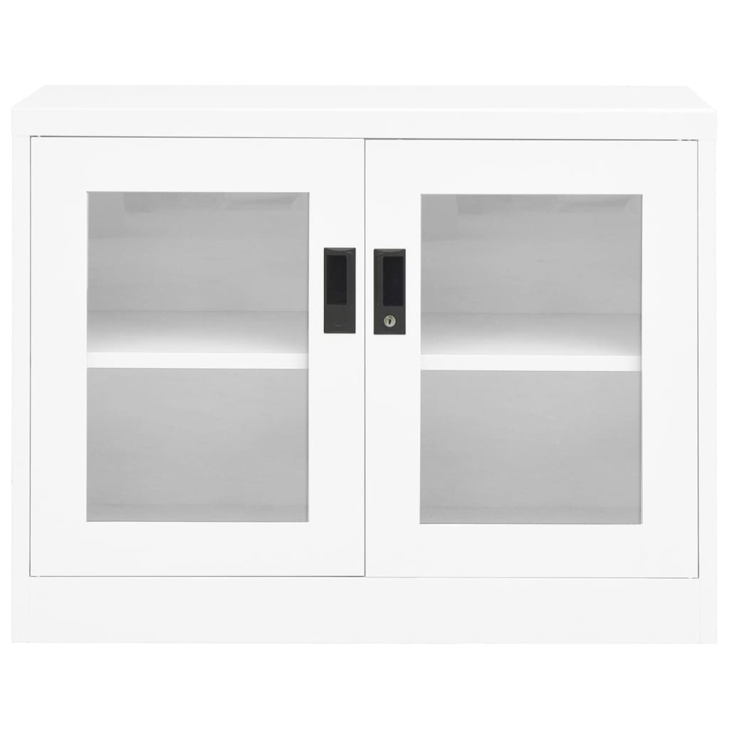 Armadio per Ufficio Bianco 90x40x70 cm in Acciaio