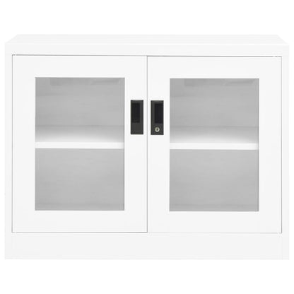 Armadio per Ufficio Bianco 90x40x70 cm in Acciaio