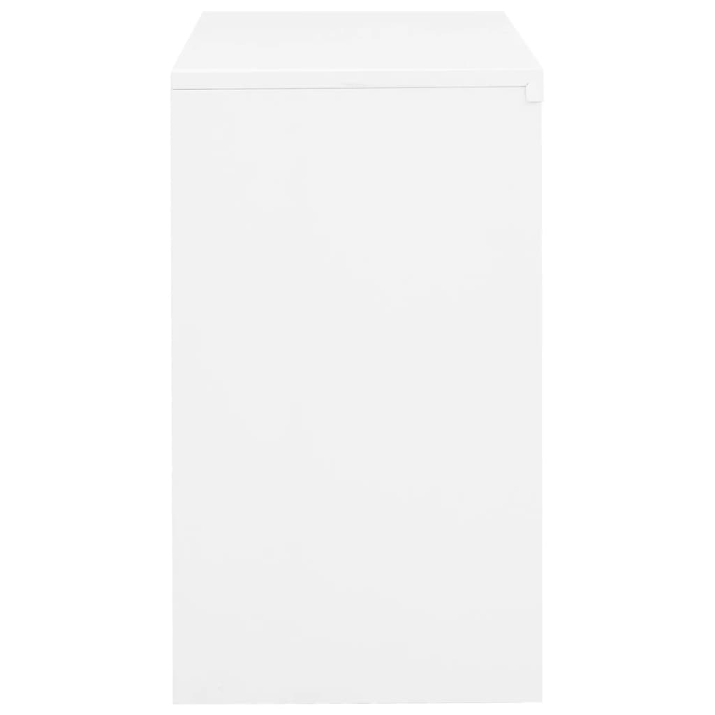 Armadio per Ufficio Bianco 90x40x70 cm in Acciaio