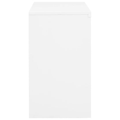 Armadio per Ufficio Bianco 90x40x70 cm in Acciaio