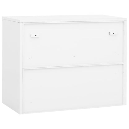 Armadio per Ufficio Bianco 90x40x70 cm in Acciaio