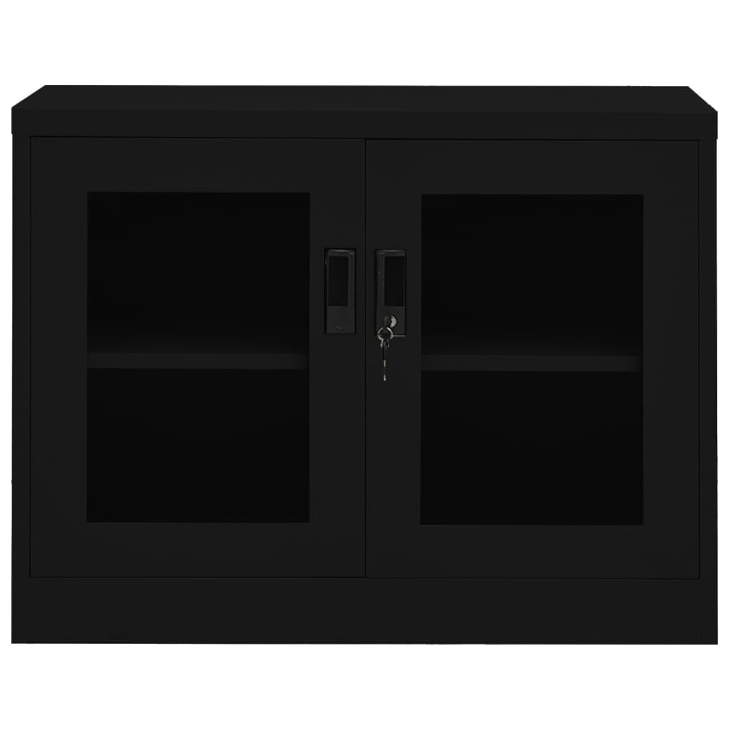 Armadio per Ufficio Nero 90x40x70 cm in Acciaio