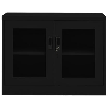Armadio per Ufficio Nero 90x40x70 cm in Acciaio