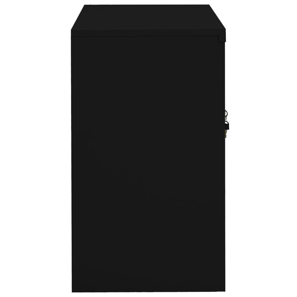 Armadio per Ufficio Nero 90x40x70 cm in Acciaio