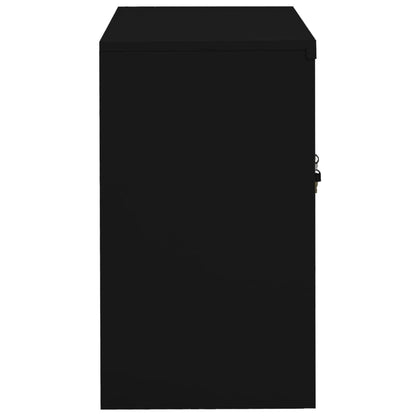 Armadio per Ufficio Nero 90x40x70 cm in Acciaio