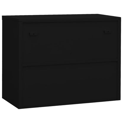 Armadio per Ufficio Nero 90x40x70 cm in Acciaio