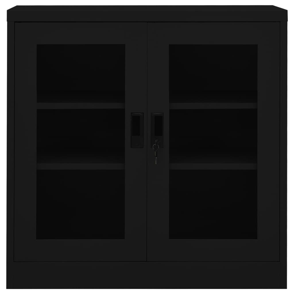 Armadio per Ufficio Nero 90x40x90 cm in Acciaio