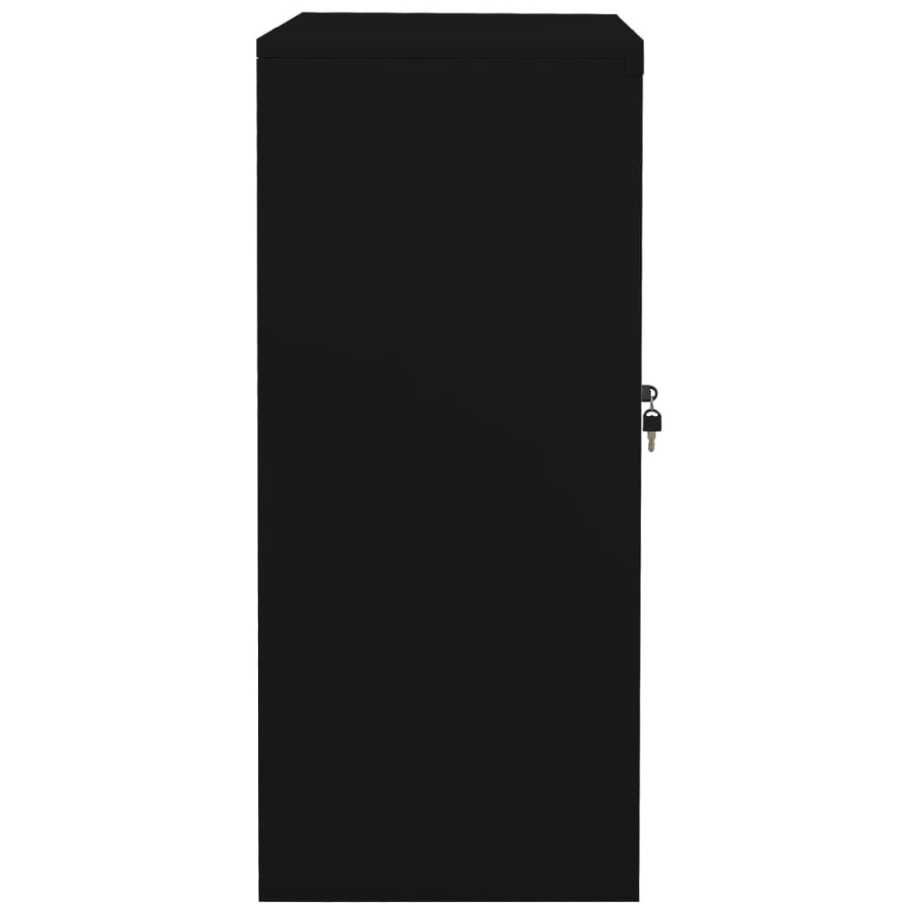 Armadio per Ufficio Nero 90x40x90 cm in Acciaio