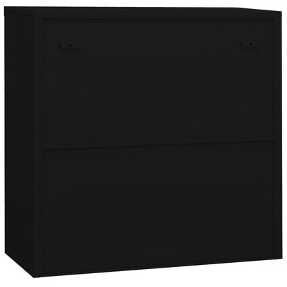 Armadio per Ufficio Nero 90x40x90 cm in Acciaio