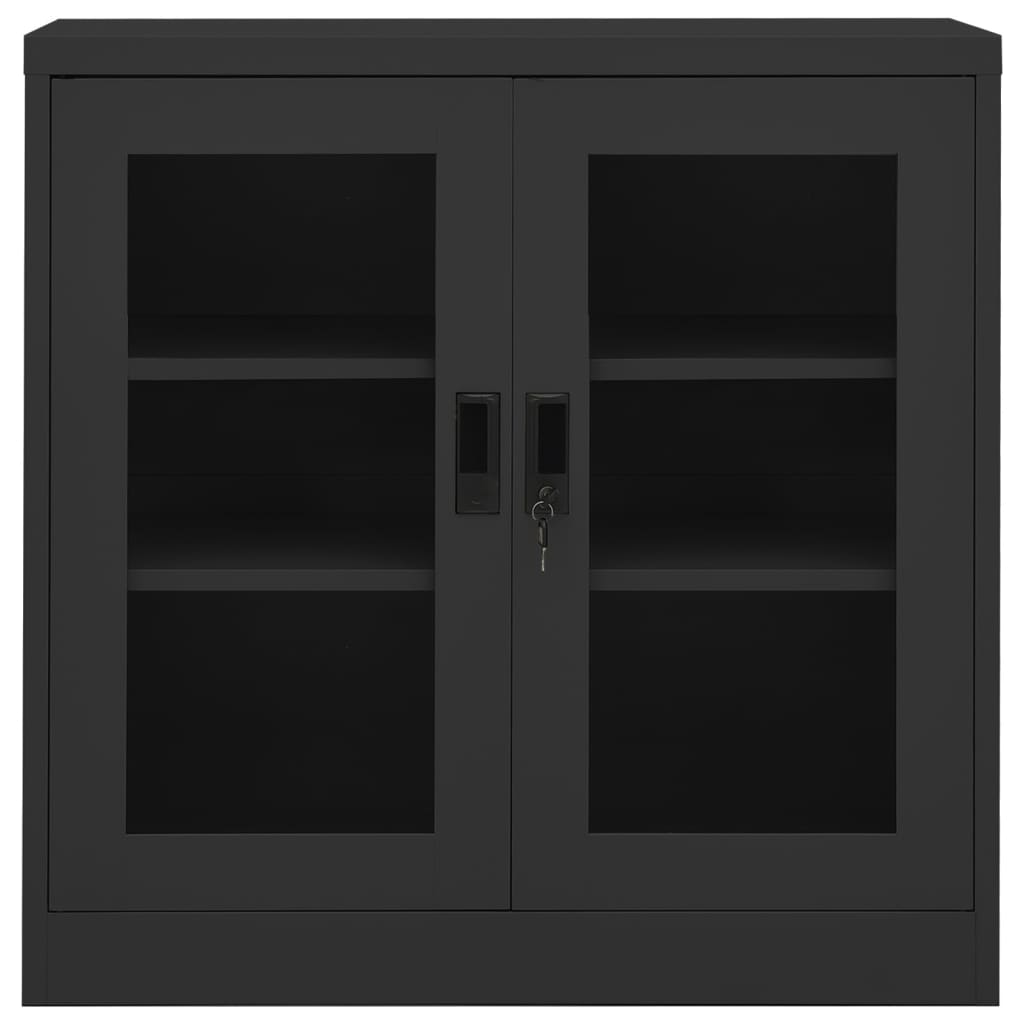 Armadio per Ufficio Antracite 90x40x90 cm in Acciaio