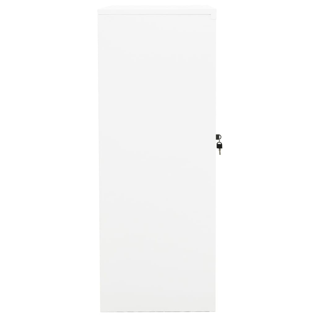 Armadio per Ufficio Bianco 90x40x105 cm in Acciaio