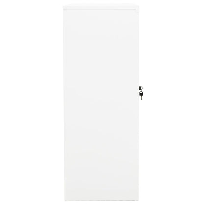 Armadio per Ufficio Bianco 90x40x105 cm in Acciaio